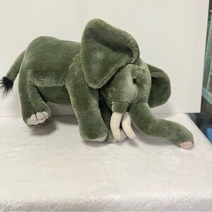 PLUSHLAND Inc. 1999 Plush Elephant with Tusks 20” small Flaw Stuffed Animal